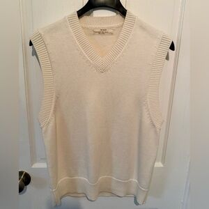 Zara Off-White V-Neck Knit Vest